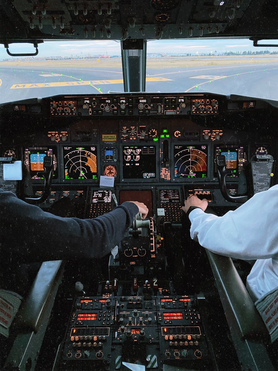 pilots in the cockpit