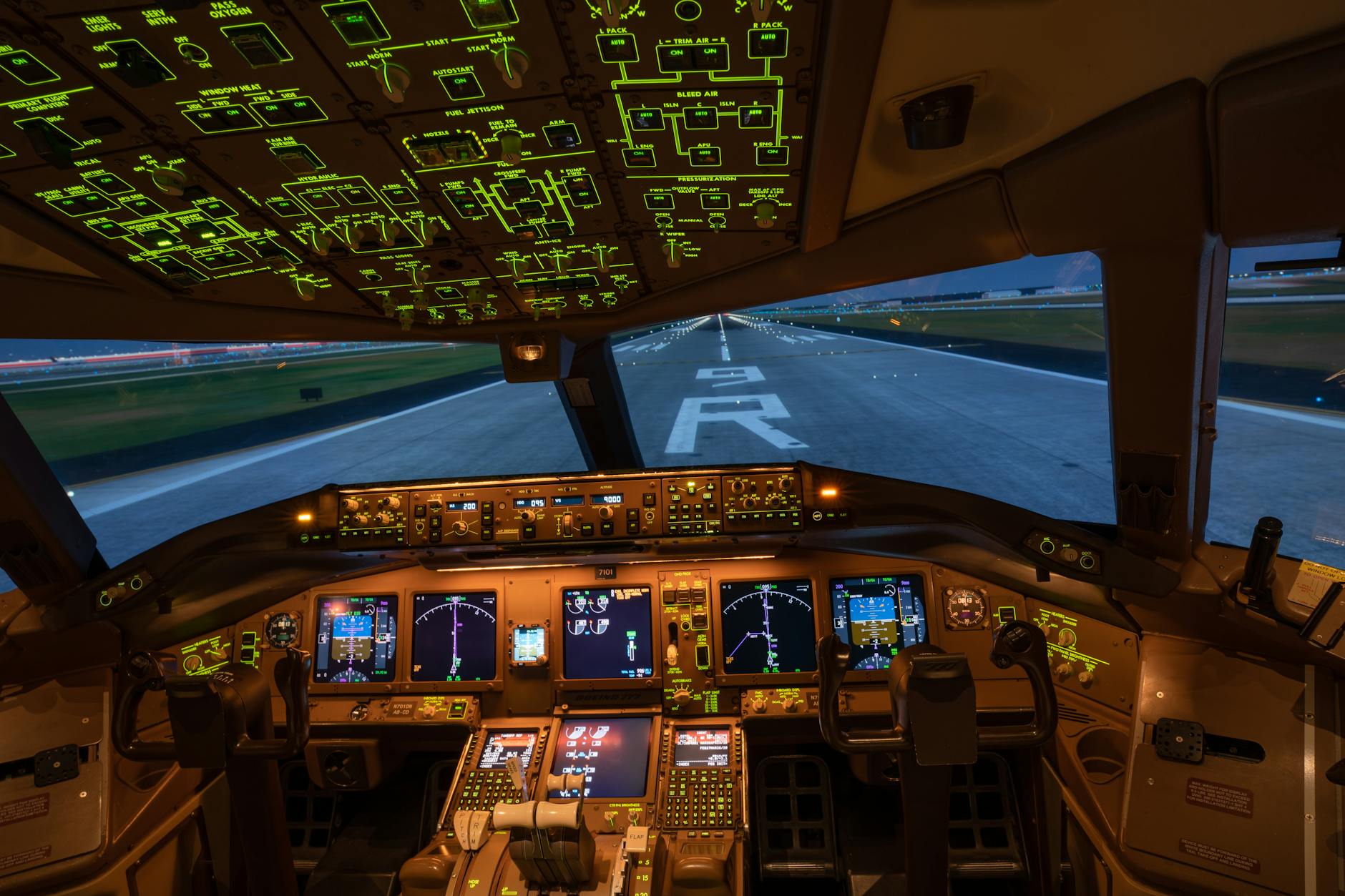 view of an airplane interior