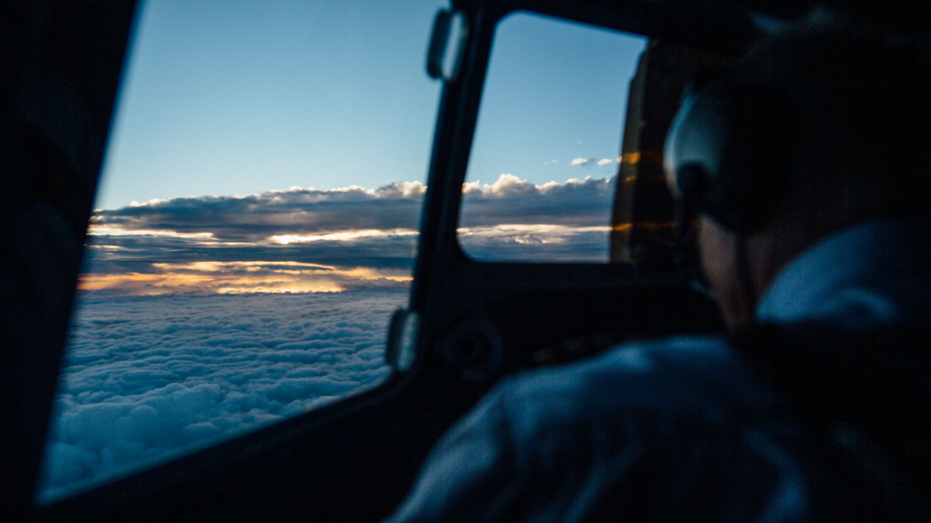 man riding airplane